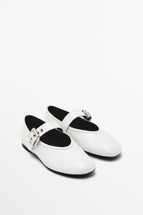 کفش کژوال سفید زنانه چرم خالص Massimo Dutti - کد 906427498