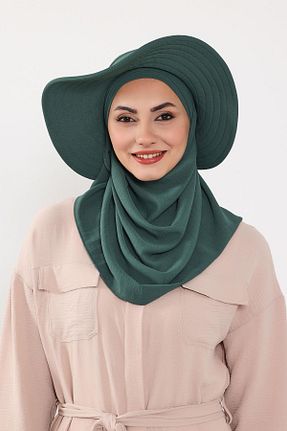 شال سبز زنانه پلی استر Aisha