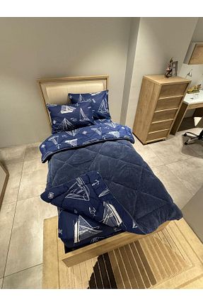 ست لحاف و روکش لحاف و روکش بالش سرمه ای کش دار violacasa - کد 893345097