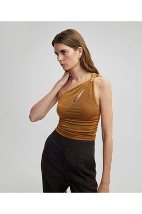 بادی قهوه ای زنانه یقه قایقی İpekyol - کد 906422764