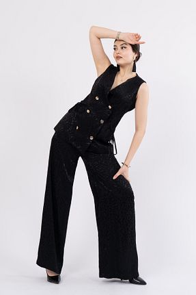 ست بالاتنه و پائین تنه مشکی زنانه بافتنی MissVina - کد 906433251