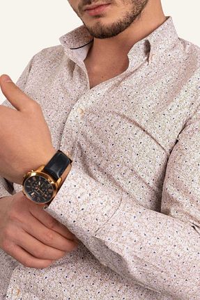 پیراهن بژ مردانه رگولار Etikmen - کد 46499020