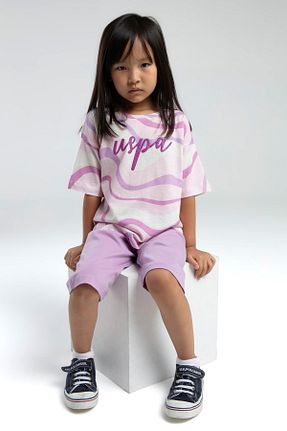 ست لباس راحتی صورتی بچه گانه چاپی U.S. Polo Assn. - کد 919993528