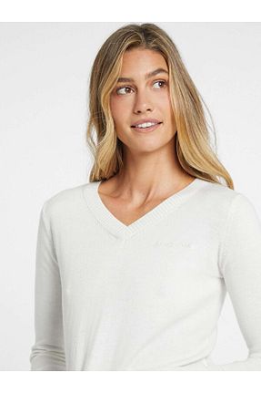 پلیور سفید زنانه طرح دار Guess - کد 870039069