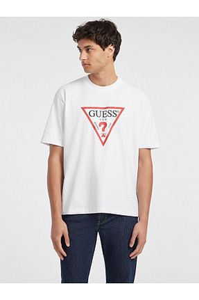 تیشرت سفید مردانه اورسایز Guess - کد 841653076