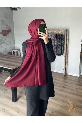 شال زرشکی زنانه پنبه پلی استر Merwiss - کد 906433323