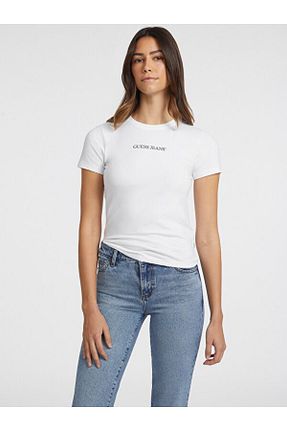 تیشرت سفید زنانه اسلیم فیت Guess - کد 841653052