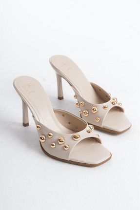 دمپائی بژ زنانه چرم مصنوعی NITU Shoes - کد 903635199