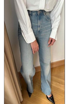 شلوار جین آبی زنانه Paçasız Palermo - کد 906444406