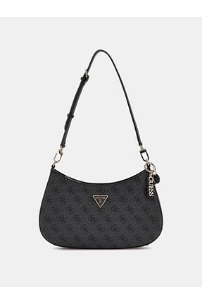 کیف دوشی طوسی زنانه پلی اورتان Guess - کد 655680950