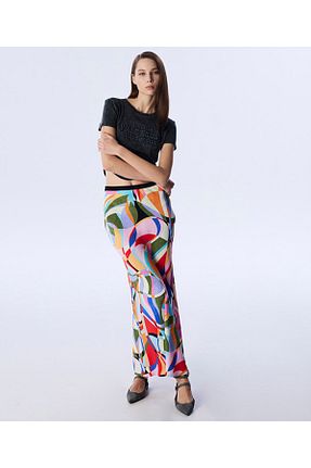 دامن قرمز زنانه طرح دار Twist - کد 906466378