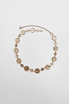 کمربند طلائی زنانه Stradivarius - کد 906444179