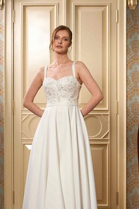 لباس سفید زنانه بافتنی Lenta Wedding - کد 889691129