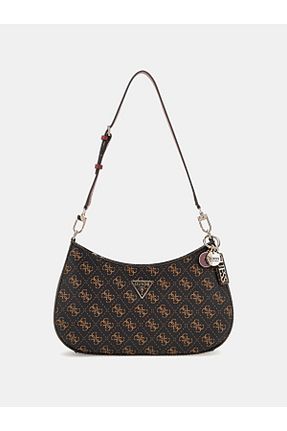 کیف دوشی بژ زنانه چرم مصنوعی Guess - کد 756787551