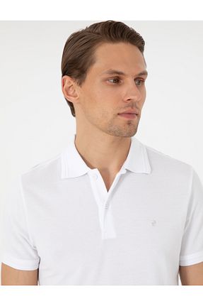 پولوشرت سفید مردانه %100 پنبه Pierre Cardin - کد 906458776