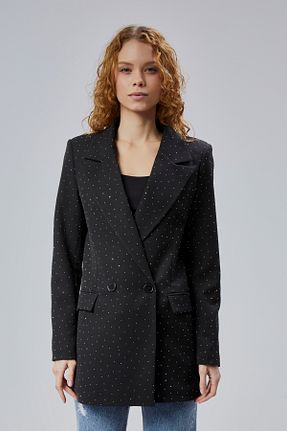 کت بلیزر مشکی زنانه مخلوط پلی استر Bolivente - کد 906487564