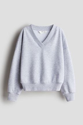 سوئیشرت طوسی بچه گانه یقه هفت H&M - کد 920057040