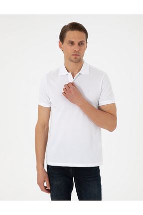 پولوشرت سفید مردانه %100 پنبه Pierre Cardin - کد 906458776