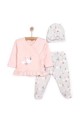 بادی و سرهمی نوزادی طوسی بچه گانه ebebek Hello Baby - کد 920064404