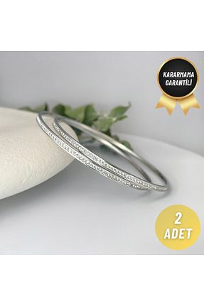 دستبند استیل (فولاد) طوسی زنانه استیل (فولاد) nerora - کد 906524800