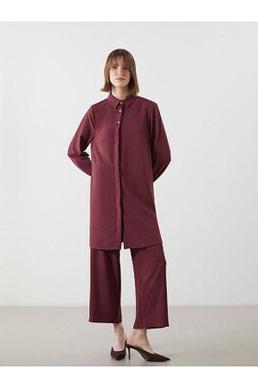 ست بالاتنه و پائین تنه خاکی زنانه بافتنی LC Waikiki - کد 917451781