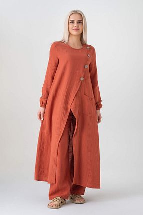 تونیک حجاب نارنجی زنانه %100 پنبه Fashion Showcase - کد 920085995