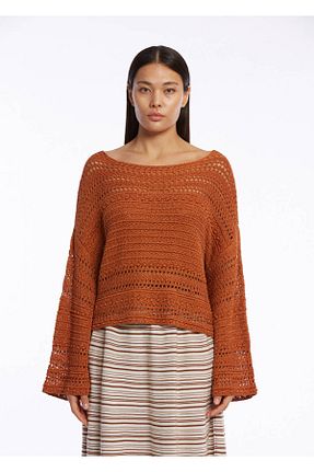 بلوز قهوه ای زنانه ساده Knitss - کد 814134658
