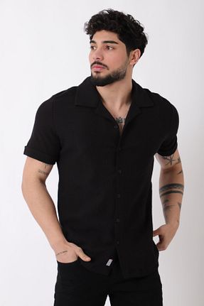 پیراهن مشکی مردانه اسلیم فیت Stilkombin - کد 906569973