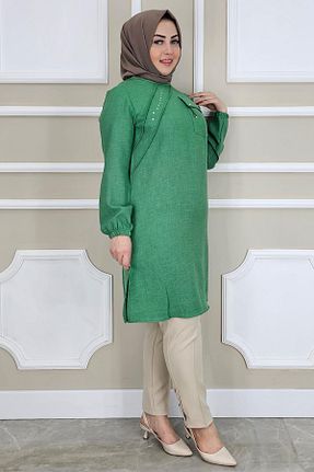 تونیک حجاب آبی زنانه بافتنی MYSTİL - کد 917214011