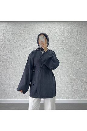 کیمونو و کافتان طوسی زنانه ساده Aden - کد 917259423