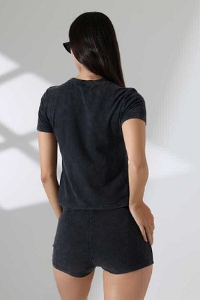 شلوارک و برمودا مشکی زنانه پنبه ای MOSRANİC - کد 920531111