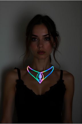 چوکر رنگی چرم مصنوعی Angels Passion - کد 917255795