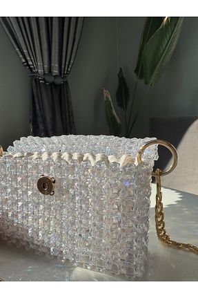 کیف دوشی سفید زنانه ساتن begüm jewelery - کد 917253249