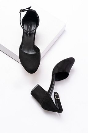 کفش پاشنه بلند کلاسیک مشکی زنانه چرم مصنوعی DURUNUN BUTİĞİ - کد 906556022