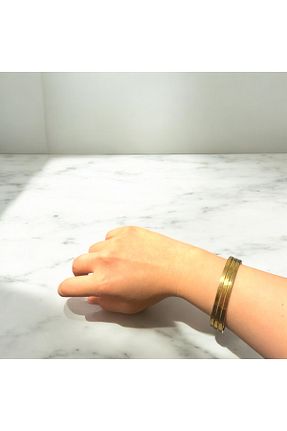 دستبند استیل (فولاد) زرد زنانه استیل ضد زنگ IDORIA - کد 917325396