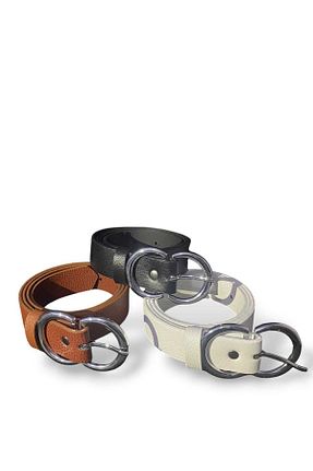 کمربند مشکی زنانه چرم مصنوعی Mia Belt - کد 917329620