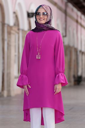 ست بالاتنه و پائین تنه حجاب صورتی زنانه رگولار AHUNUR Tesettürde Mutluluk - کد 917353282