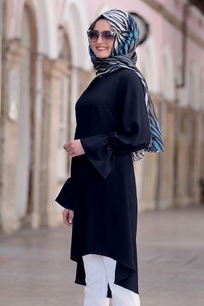 ست بالاتنه و پائین تنه حجاب سرمه ای زنانه رگولار AHUNUR Tesettürde Mutluluk - کد 917357814