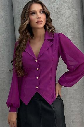 بلوز بنفش زنانه ساده MissKybele - کد 917352352