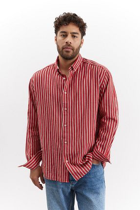 پیراهن قرمز مردانه ریلکس فیت NGR - کد 917385846