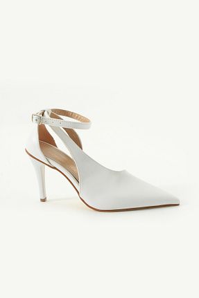 کفش پاشنه بلند کلاسیک سفید زنانه پاشنه نازک Gökçe Shoes - کد 917396335