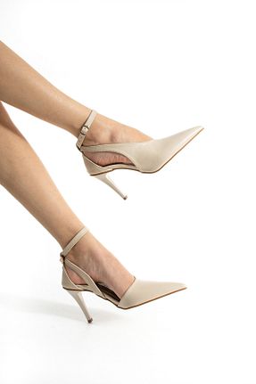 کفش پاشنه بلند کلاسیک بژ زنانه پاشنه نازک Gökçe Shoes - کد 917396273