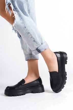 کفش لوفر مشکی زنانه چرم مصنوعی Registan Shoes - کد 920535984