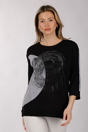 تیشرت مشکی زنانه رگولار DAIDO - کد 917408679