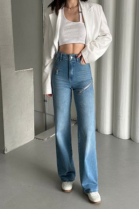 شلوار جین آبی زنانه پاچه گشاد XRAY JEANS - کد 917443023