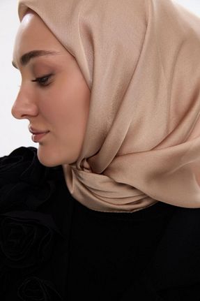 روسری طلائی ساتن cs camellia scarf - کد 917437059