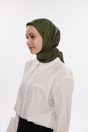 روسری خاکی ساتن cs camellia scarf - کد 917437164