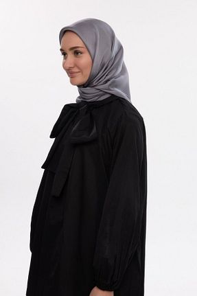 روسری طوسی ساتن cs camellia scarf - کد 917437084