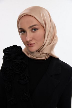روسری طلائی ساتن cs camellia scarf - کد 917437059