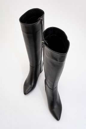 چکمه مشکی زنانه چرم خالص luvishoes - کد 68170947